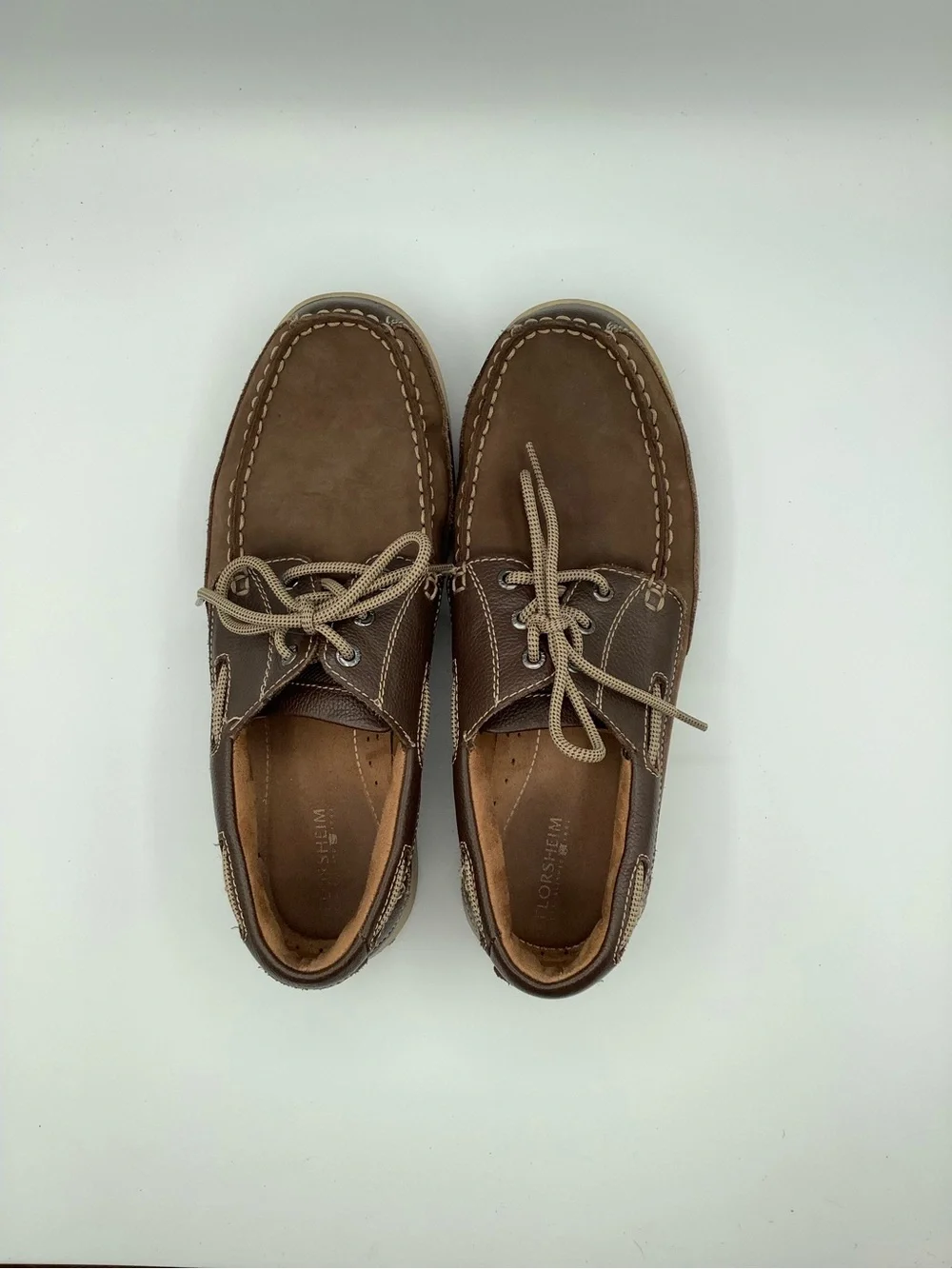 Florsheim Two-Tone Brown and Tan Leather Boat Shoes